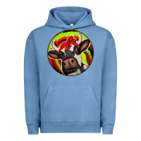 Pigment Pebble Blue Christmas Cow Urban Hoodie - Jasminsmagicworld