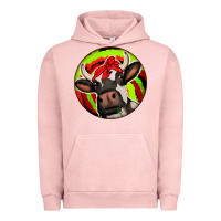 Pigment Salmon Christmas Cow Urban Hoodie - Jasminsmagicworld