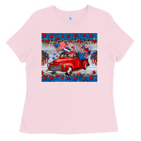 Bubblegum Pink american truck 4th of july tumbler Ladies Tee - BarkalooDesign