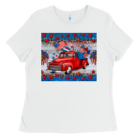 White american truck 4th of july tumbler Ladies Tee - BarkalooDesign