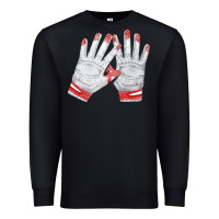 Black batting gloves Premium Sweatshirt - FaDigitalArtStudio