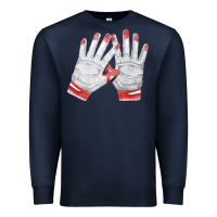 Navy batting gloves Premium Sweatshirt - FaDigitalArtStudio