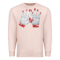 Pale Pink batting gloves Premium Sweatshirt - FaDigitalArtStudio