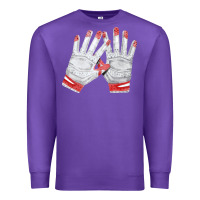 Purple batting gloves Premium Sweatshirt - FaDigitalArtStudio