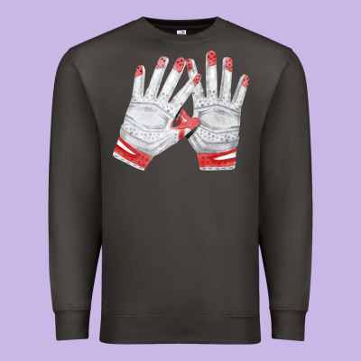 Batting Gloves Premium Sweatshirt Designed By Fadigitalartstudio