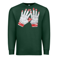 Sports Green batting gloves Premium Sweatshirt - FaDigitalArtStudio