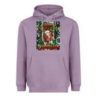 Lavender merry christmas longhorn cow Heavyweight Hoodie - RanaPortraitStore