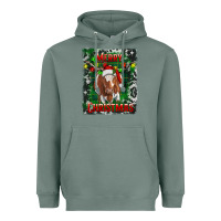 Sage merry christmas longhorn cow Heavyweight Hoodie - RanaPortraitStore