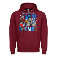 Burgundy scannin' with my gnomies Zipper Hoodie - Zillion Design Studio