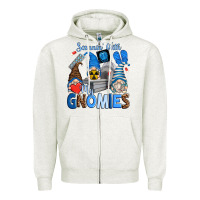 Oatmeal Heather scannin' with my gnomies Zipper Hoodie - Zillion Design Studio