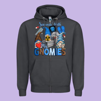 Scannin' With My Gnomies Zipper Hoodie Designed By Zillion Design Studio