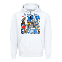White scannin' with my gnomies Zipper Hoodie - Zillion Design Studio
