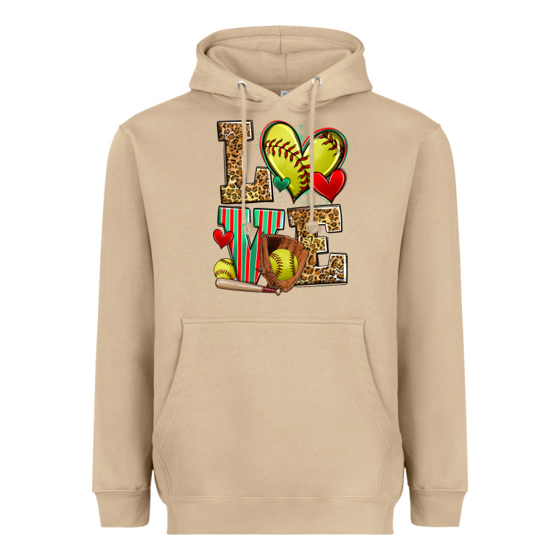 Love Softball Heavyweight Hoodie by Zillion Design Studio | Teevron