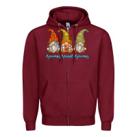 Burgundy gnomes sweet gnomes Zipper Hoodie - Zillion Design Studio
