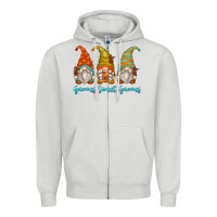 Dove Grey gnomes sweet gnomes Zipper Hoodie - Zillion Design Studio