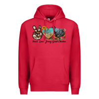 Cardinal Peace Love Jersey Giant Chicken Premium Hoodie - LillyAllenDesigns