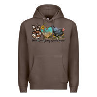 Coffee Peace Love Jersey Giant Chicken Premium Hoodie - LillyAllenDesigns