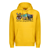 Peace Love Jersey Giant Chicken Premium Hoodie | Teevron