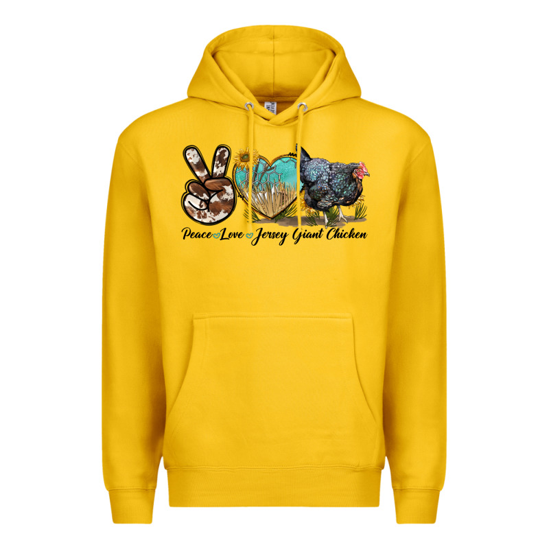Peace Love Jersey Giant Chicken Premium Hoodie by LillyAllenDesigns | Teevron