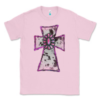 Bubblegum Pink Cowhide Pink Gemstone Cross Classic Tee - RanaPortraitStore