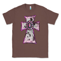 Chestnut Cowhide Pink Gemstone Cross Classic Tee - RanaPortraitStore