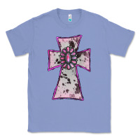 Colony Blue Cowhide Pink Gemstone Cross Classic Tee - RanaPortraitStore