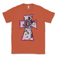Copper Cowhide Pink Gemstone Cross Classic Tee - RanaPortraitStore