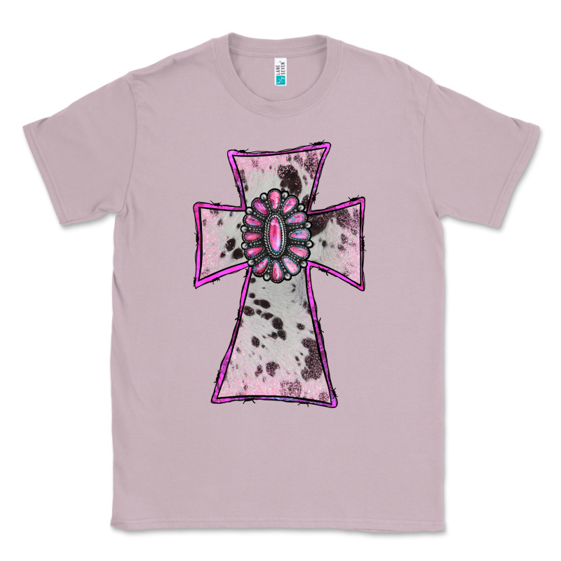 Cowhide Pink Gemstone Cross Classic Tee by RanaPortraitStore | Teevron