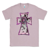 Lilac Cowhide Pink Gemstone Cross Classic Tee - RanaPortraitStore