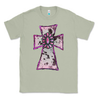 Matcha Cowhide Pink Gemstone Cross Classic Tee - RanaPortraitStore