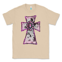Mushroom Cowhide Pink Gemstone Cross Classic Tee - RanaPortraitStore