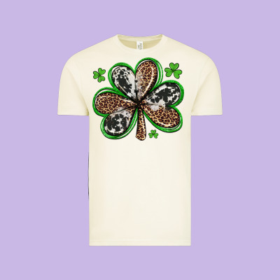 Western St Patricks Day Shamrocks Vintage Tee Designed By Artiststas