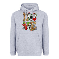 Heather Grey love soccer Heavyweight Hoodie - Zillion Design Studio