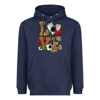 Navy love soccer Heavyweight Hoodie - Zillion Design Studio