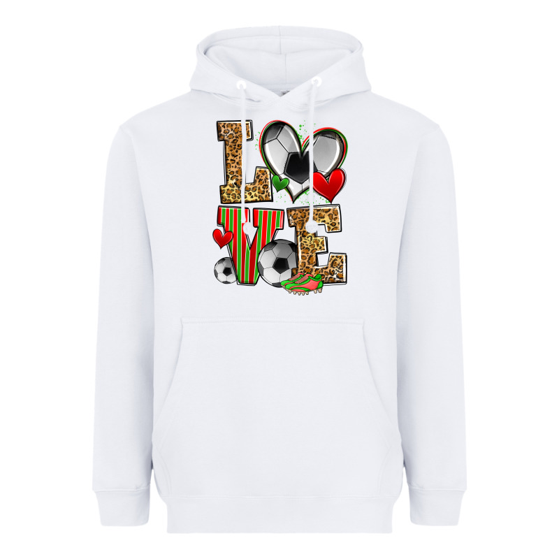 Love Soccer Heavyweight Hoodie by Zillion Design Studio | Teevron