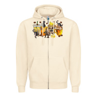 Sandshell monkey coffee cups Zipper Hoodie - texasbilliewilder
