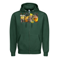 Sports Green monkey coffee cups Zipper Hoodie - texasbilliewilder