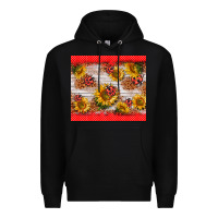 Black ladybug sunflower Premium Hoodie - BarkalooDesign