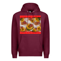 Burgundy ladybug sunflower Premium Hoodie - BarkalooDesign
