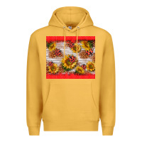 Mustard ladybug sunflower Premium Hoodie - BarkalooDesign