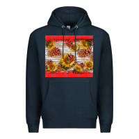 Navy ladybug sunflower Premium Hoodie - BarkalooDesign