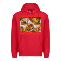 Red ladybug sunflower Premium Hoodie - BarkalooDesign