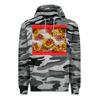Slate Camo ladybug sunflower Premium Hoodie - BarkalooDesign