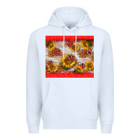 White ladybug sunflower Premium Hoodie - BarkalooDesign
