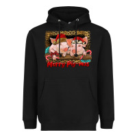 Black merry pig mas Heavyweight Hoodie - RanaPortraitStore