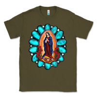 Army Green Gemstone Lady Of Guadalupe Classic Tee - RanaPortraitStore