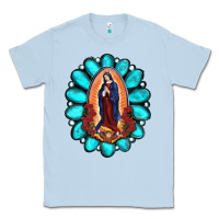 Dusty Blue Gemstone Lady Of Guadalupe Classic Tee - RanaPortraitStore