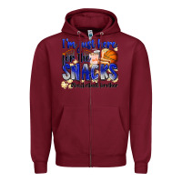 Burgundy i'm just here for the snacks #basketball brother Zipper Hoodie - Zillion Design Studio