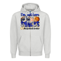Dove Grey i'm just here for the snacks #basketball brother Zipper Hoodie - Zillion Design Studio