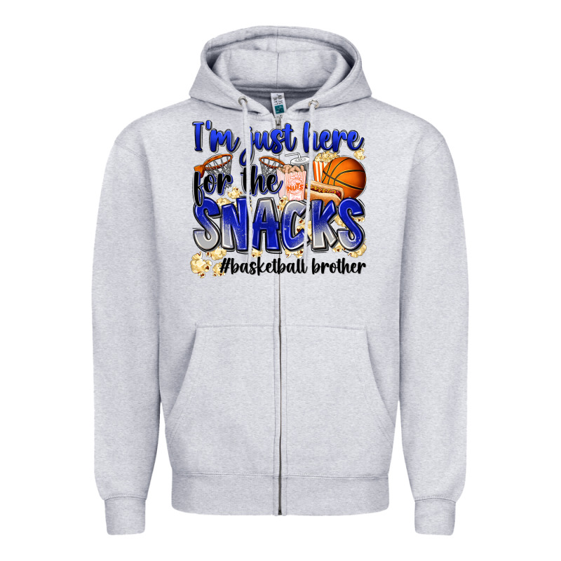 I'm Just Here For The Snacks #basketball Brother Zipper Hoodie by Zillion Design Studio | Teevron